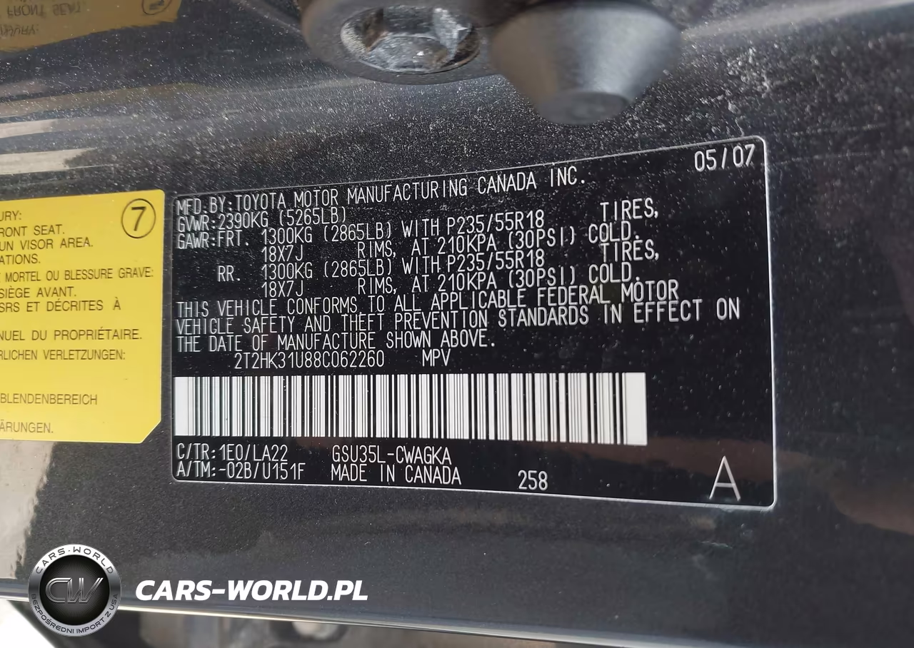 2008 Lexus Rx 350 VIN:2T2HK31U88C062260 - 9