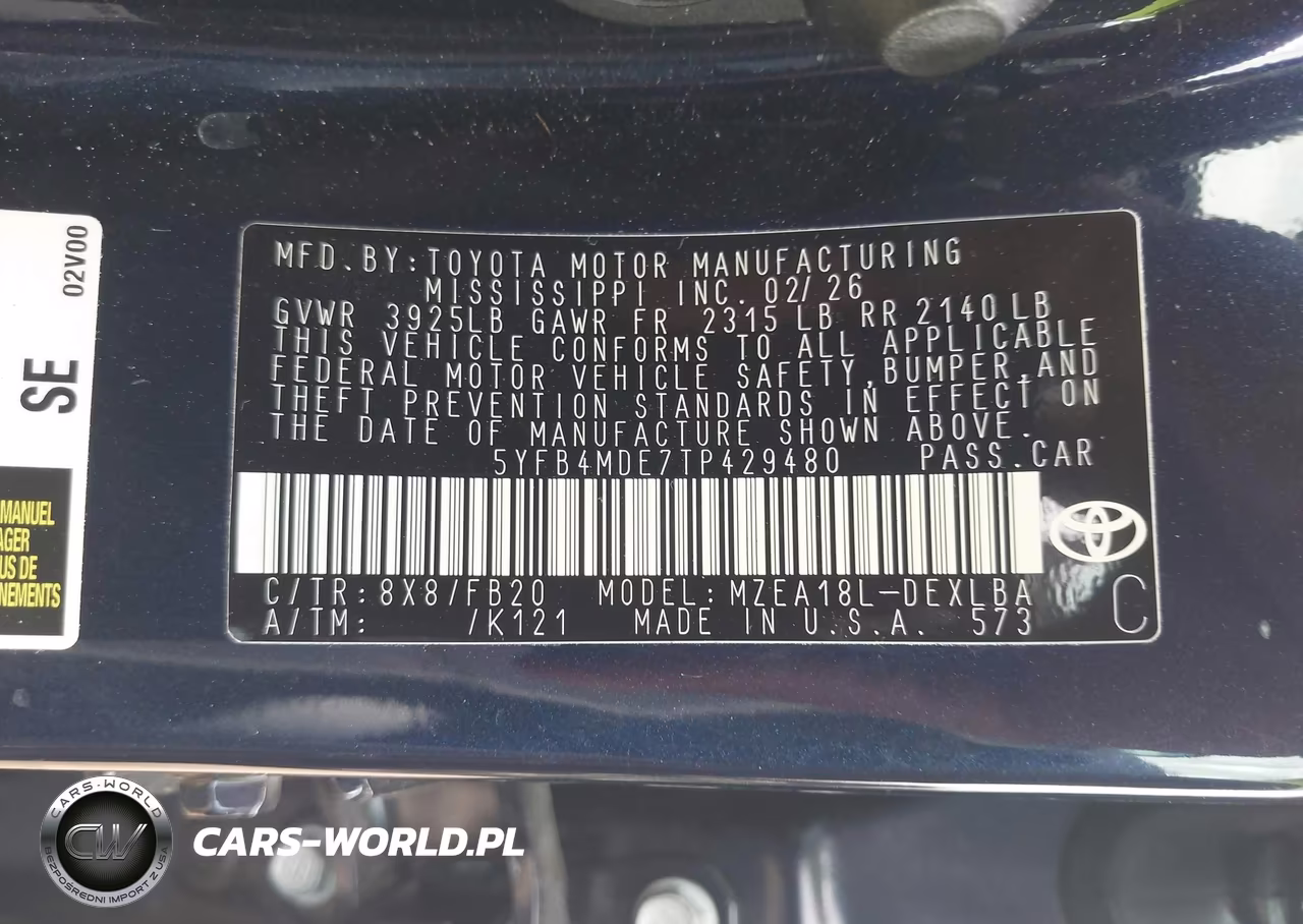 2026 Toyota Corolla Le VIN:5YFB4MDE7TP429480 - 9