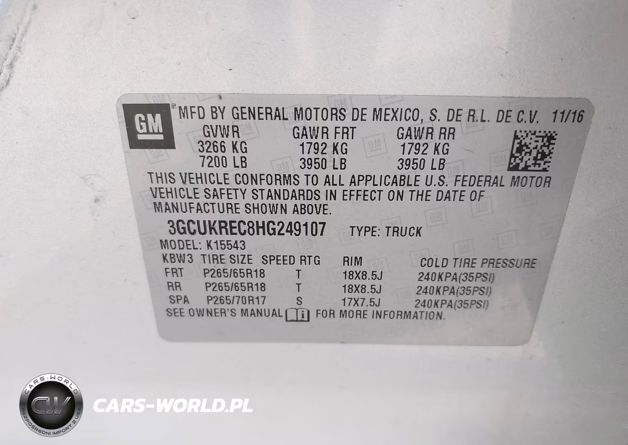 2017 Chevrolet Silverado 1500 Lt VIN:3GCUKREC8HG249107 - 9