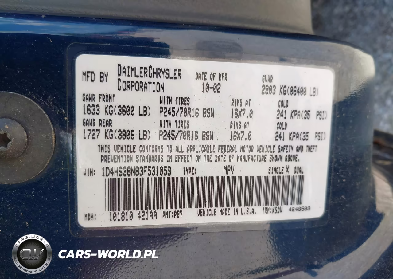 2003 Dodge Durango Sport-Sxt VIN:1D4HS38N83F531059 - 9