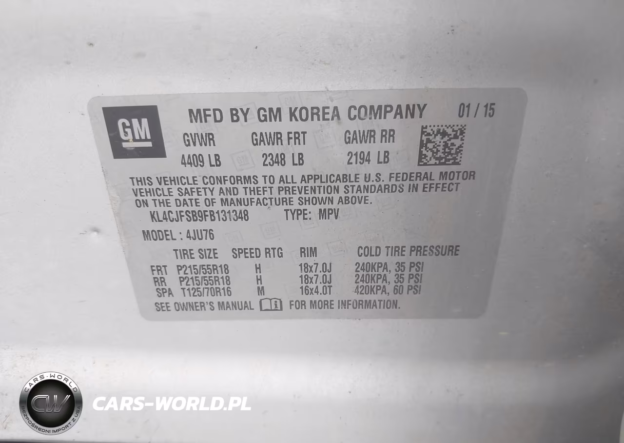 2015 Buick Encore Convenience VIN:KL4CJFSB9FB131348 - 9