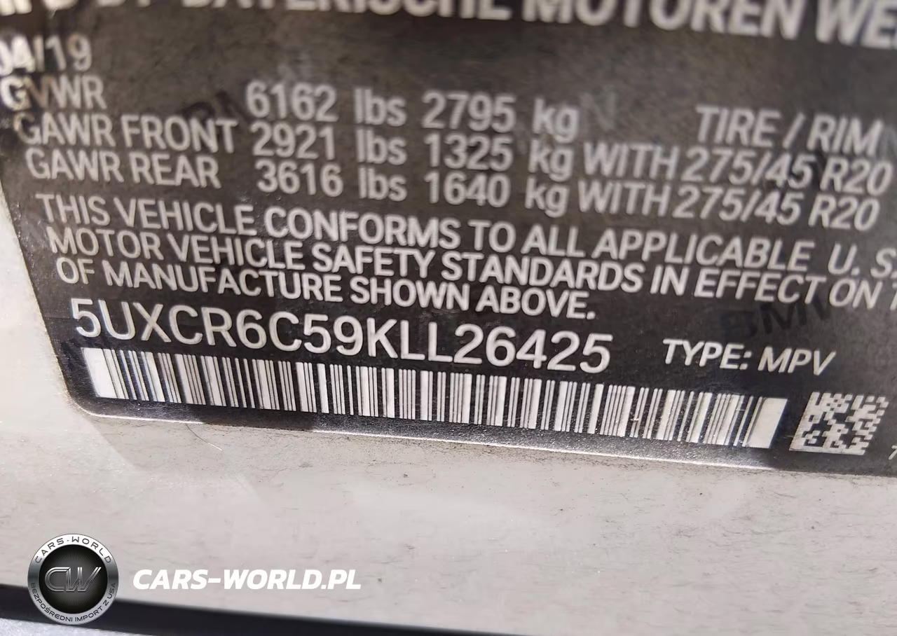 2019 BMW X5 xDrive40I VIN:5UXCR6C59KLL26425 - 9