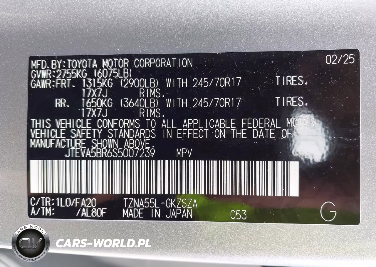 2025 Toyota 4Runner Sr5 VIN:JTEVA5BR6S5007239 - 9