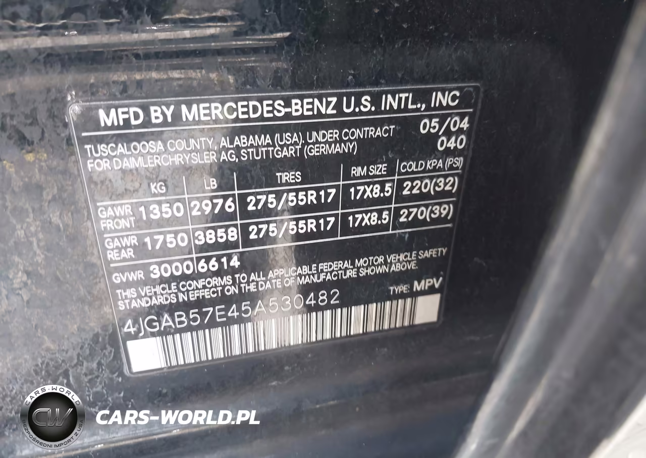 2005 Mercedes-Benz Ml 350 4Matic VIN:4JGAB57E45A530482 - 9
