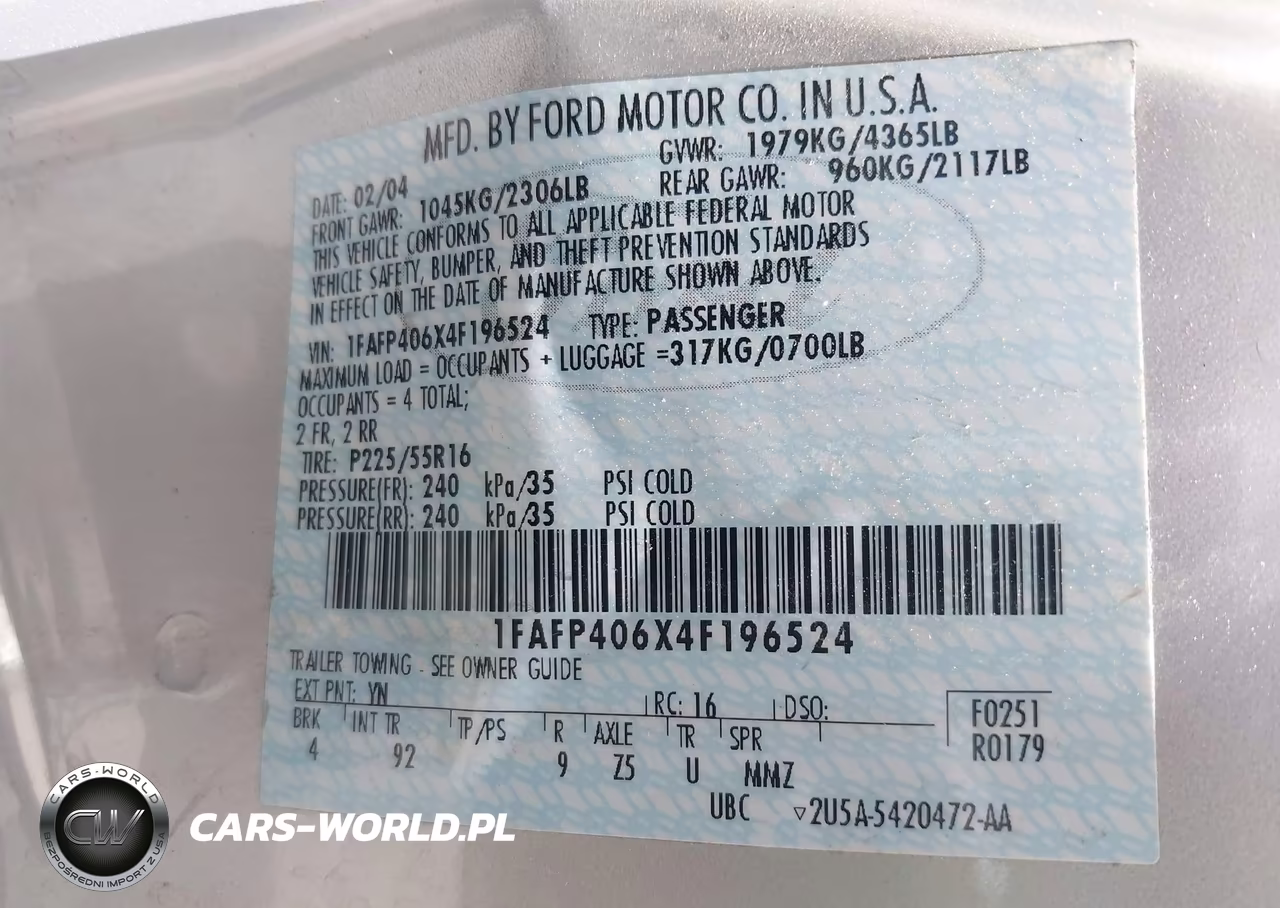 2004 Ford Mustang VIN:1FAFP406X4F196524 - 9