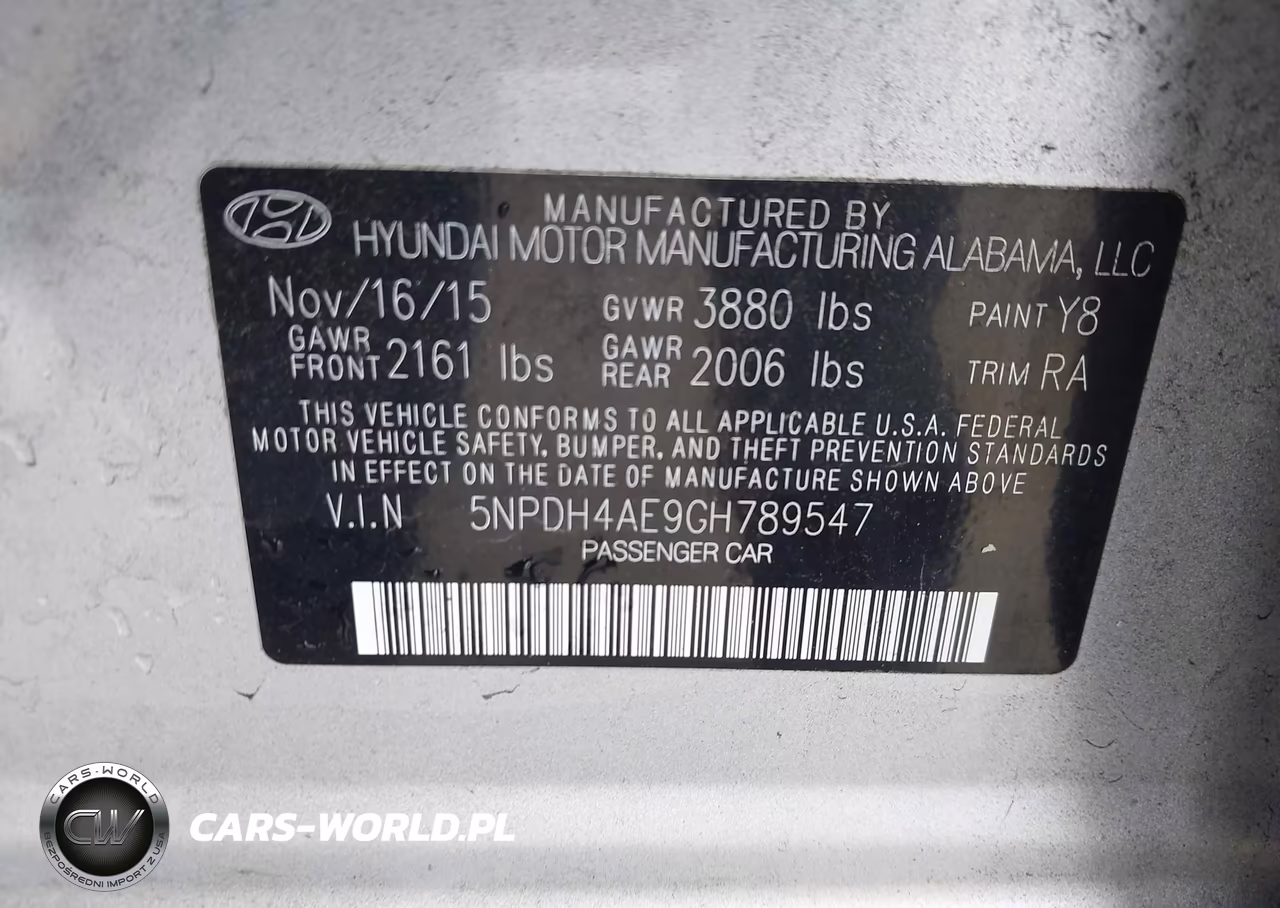 2016 Hyundai Elantra Se VIN:5NPDH4AE9GH789547 - 9