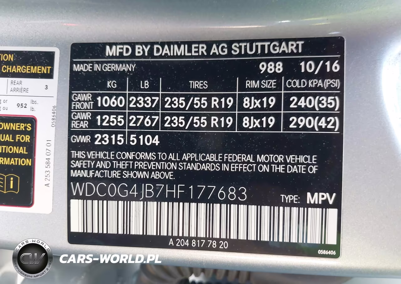 2017 Mercedes-Benz Glc 300 VIN:WDC0G4JB7HF177683 - 9