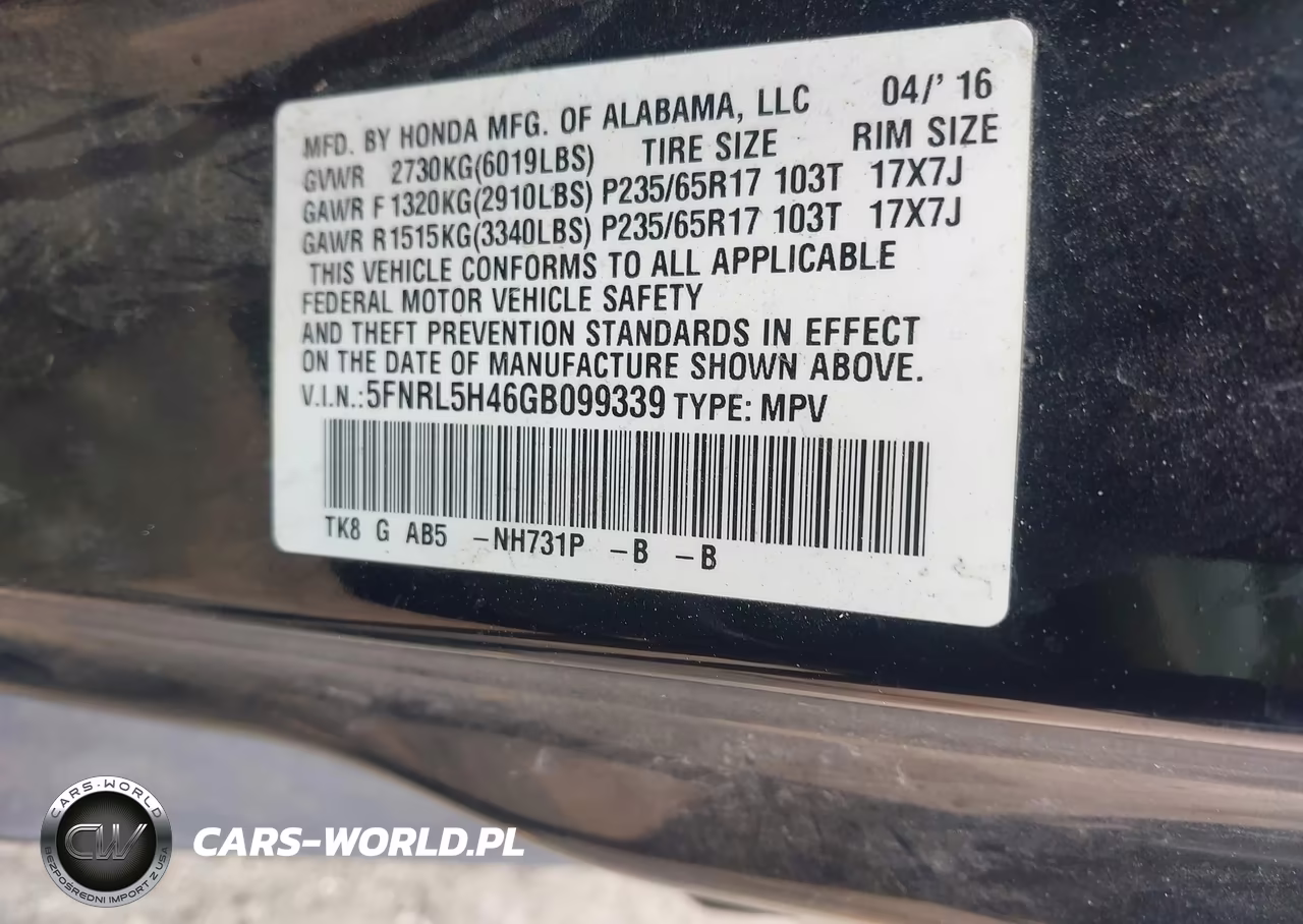 2016 Honda Odyssey Ex VIN:5FNRL5H46GB099339 - 9