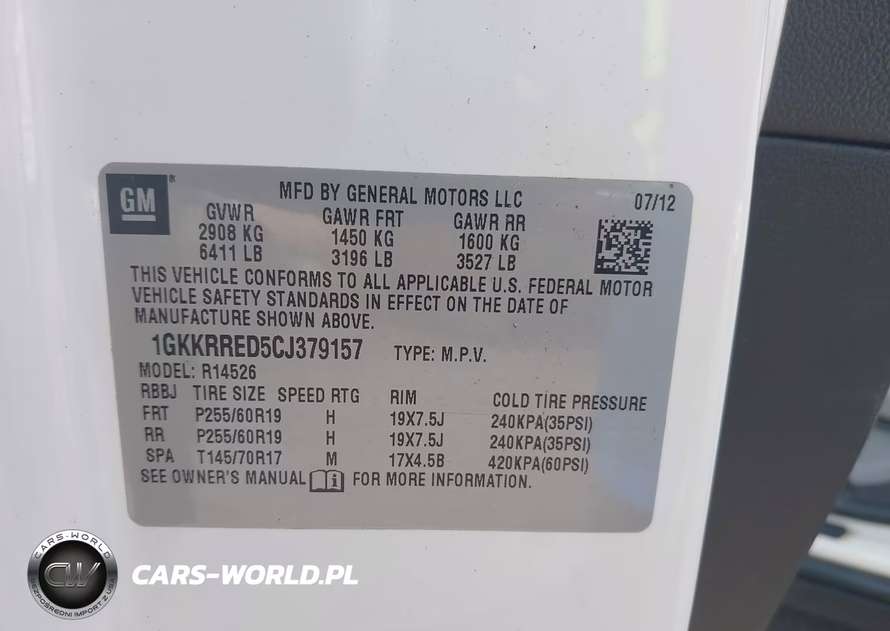 2012 GMC Acadia Slt-1 VIN:1GKKRRED5CJ379157 - 9