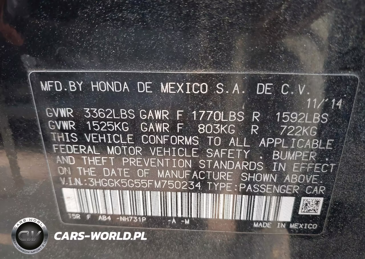2015 Honda Fit Lx VIN:3HGGK5G55FM750234 - 9