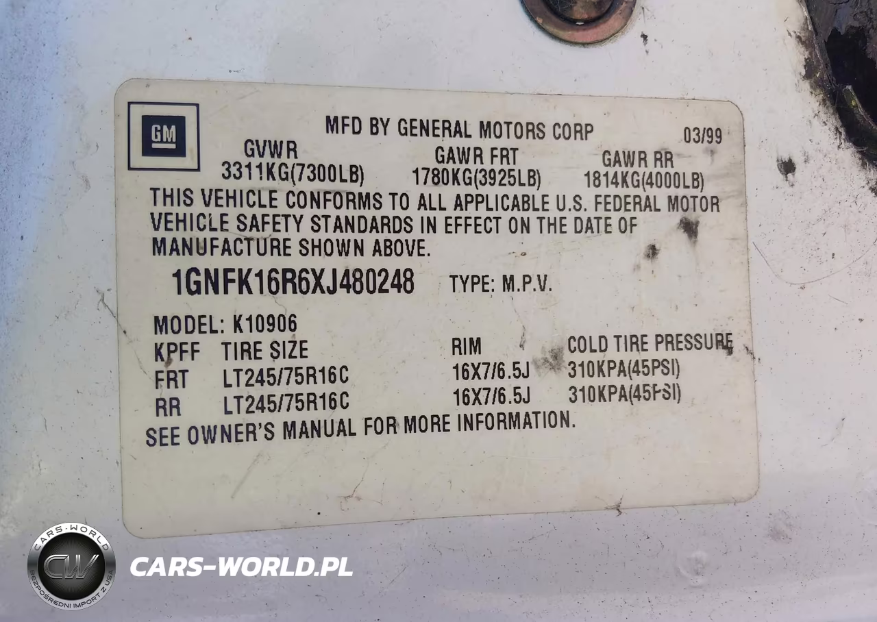 1999 Chevrolet Suburban K1500 VIN:1GNFK16R6XJ480248 - 9