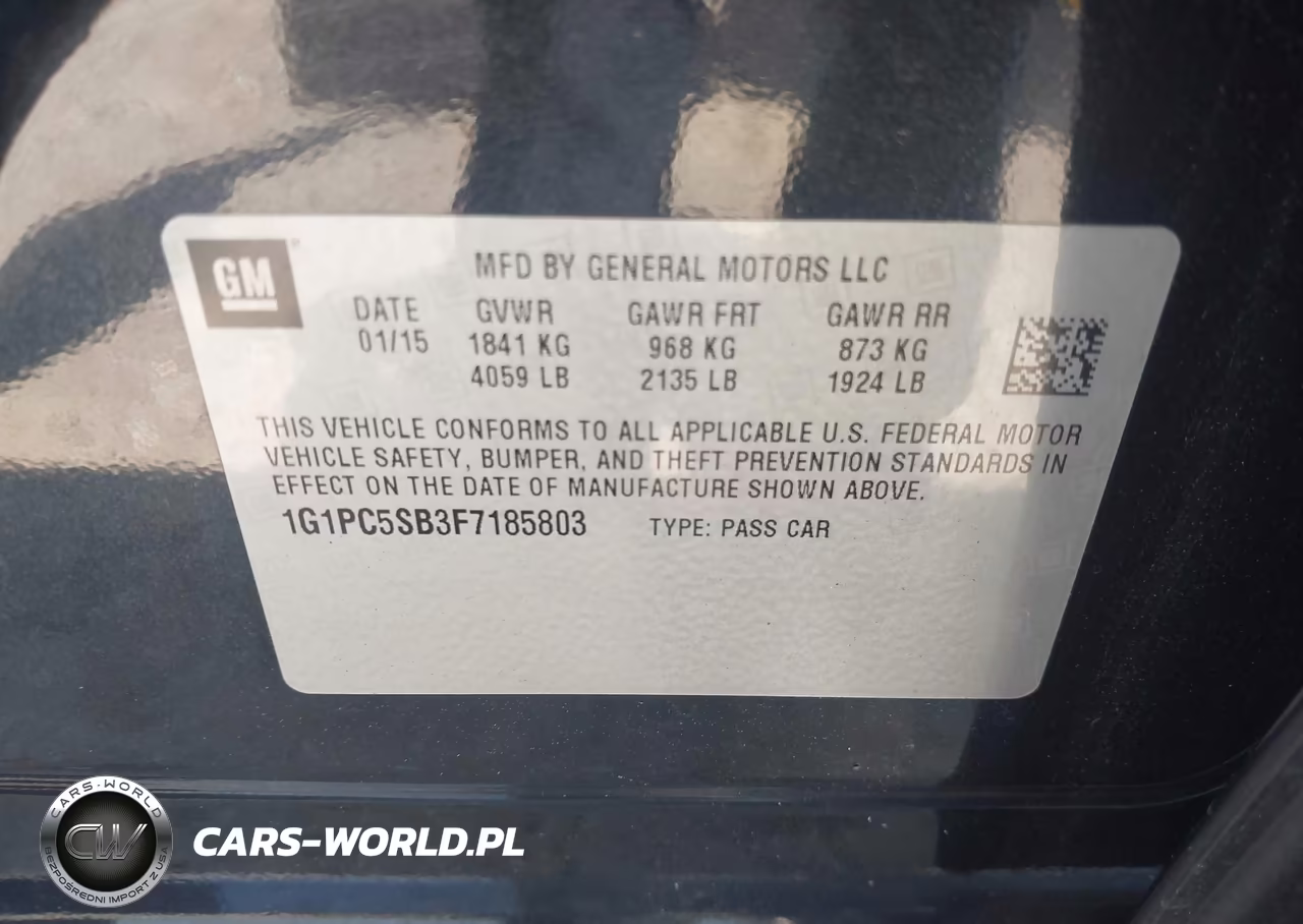 2015 Chevrolet Cruze 1Lt Auto VIN:1G1PC5SB3F7185803 - 9
