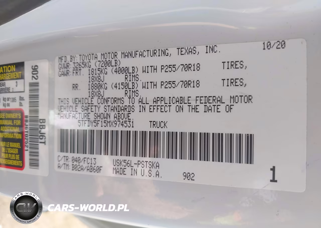 2021 Toyota Tundra Sr5 VIN:5TFDY5F15MX974531 - 9