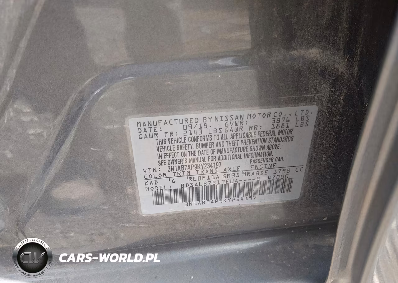 2019 Nissan Sentra S VIN:3N1AB7AP9KY234197 - 9