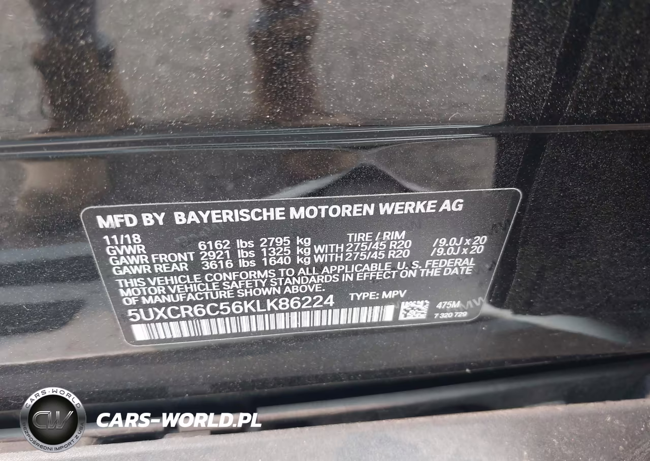 2019 BMW X5 xDrive40I VIN:5UXCR6C56KLK86224 - 9