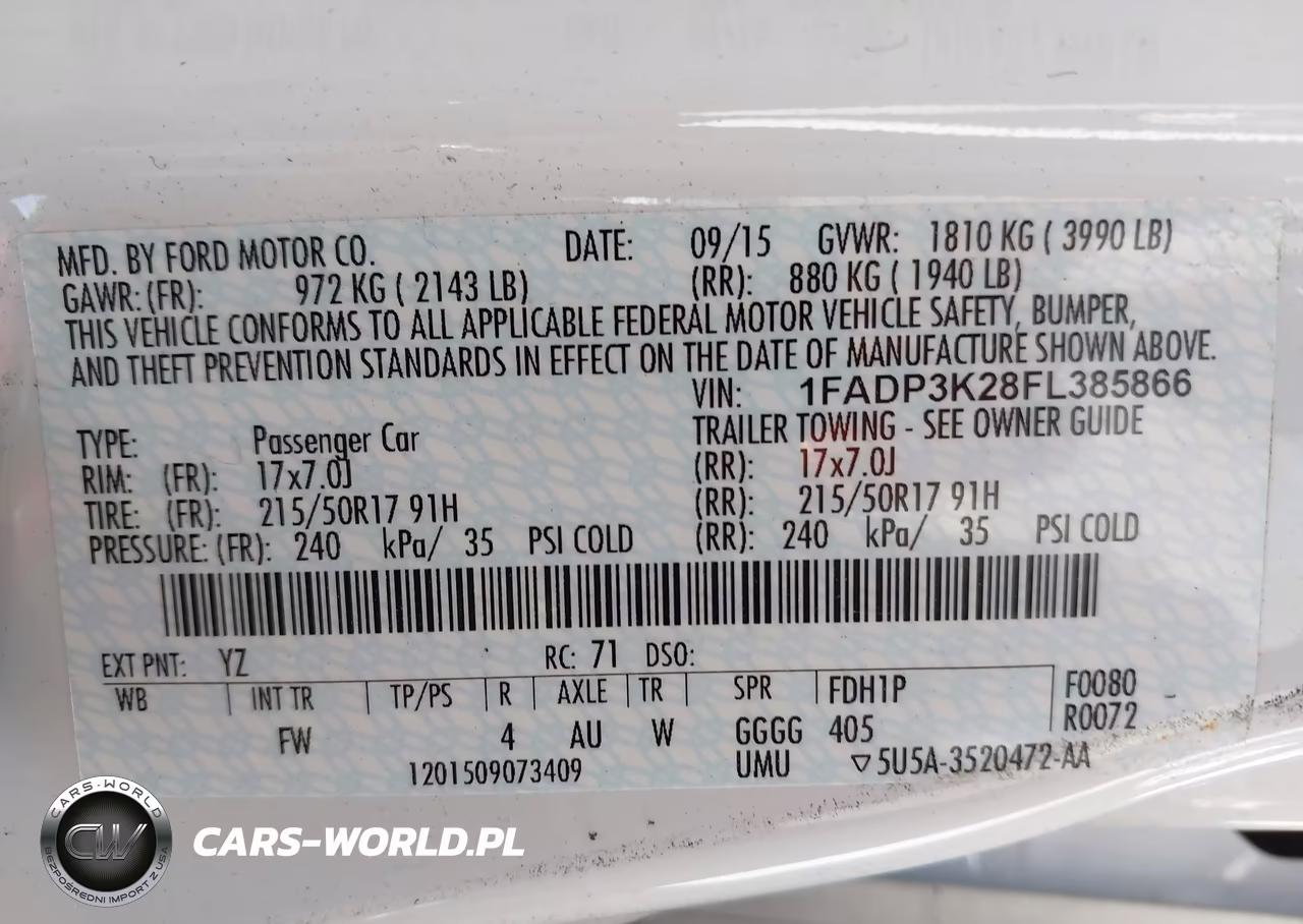 2015 Ford Focus Se VIN:1FADP3K28FL385866 - 9