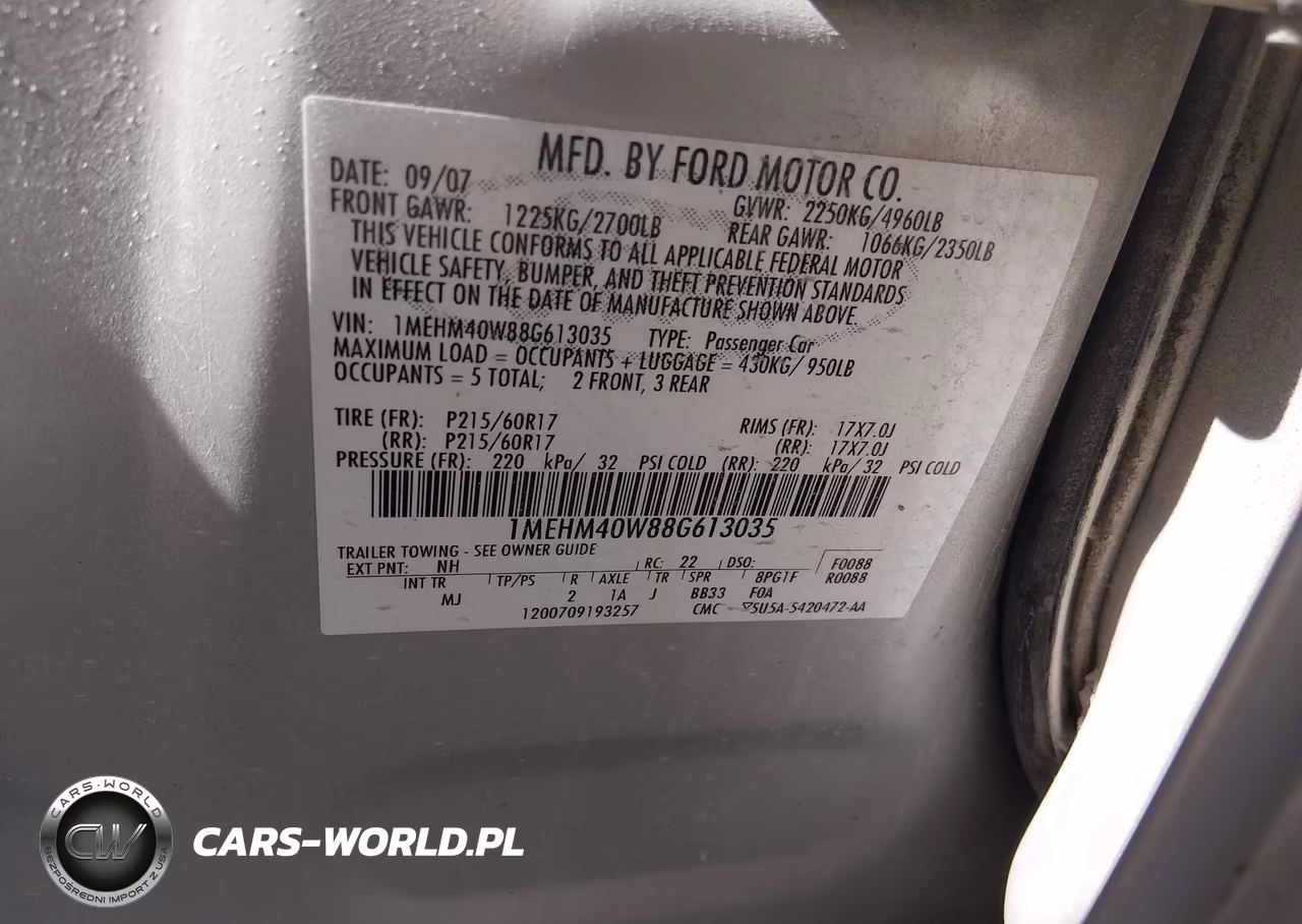 2008 Mercury Sable VIN:1MEHM40W88G613035 - 9
