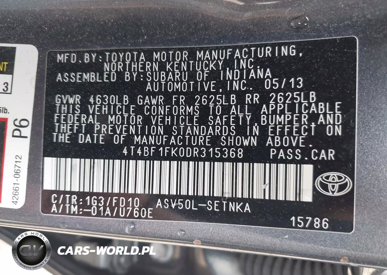 2013 Toyota Camry Le VIN:4T4BF1FK0DR315368 - 9