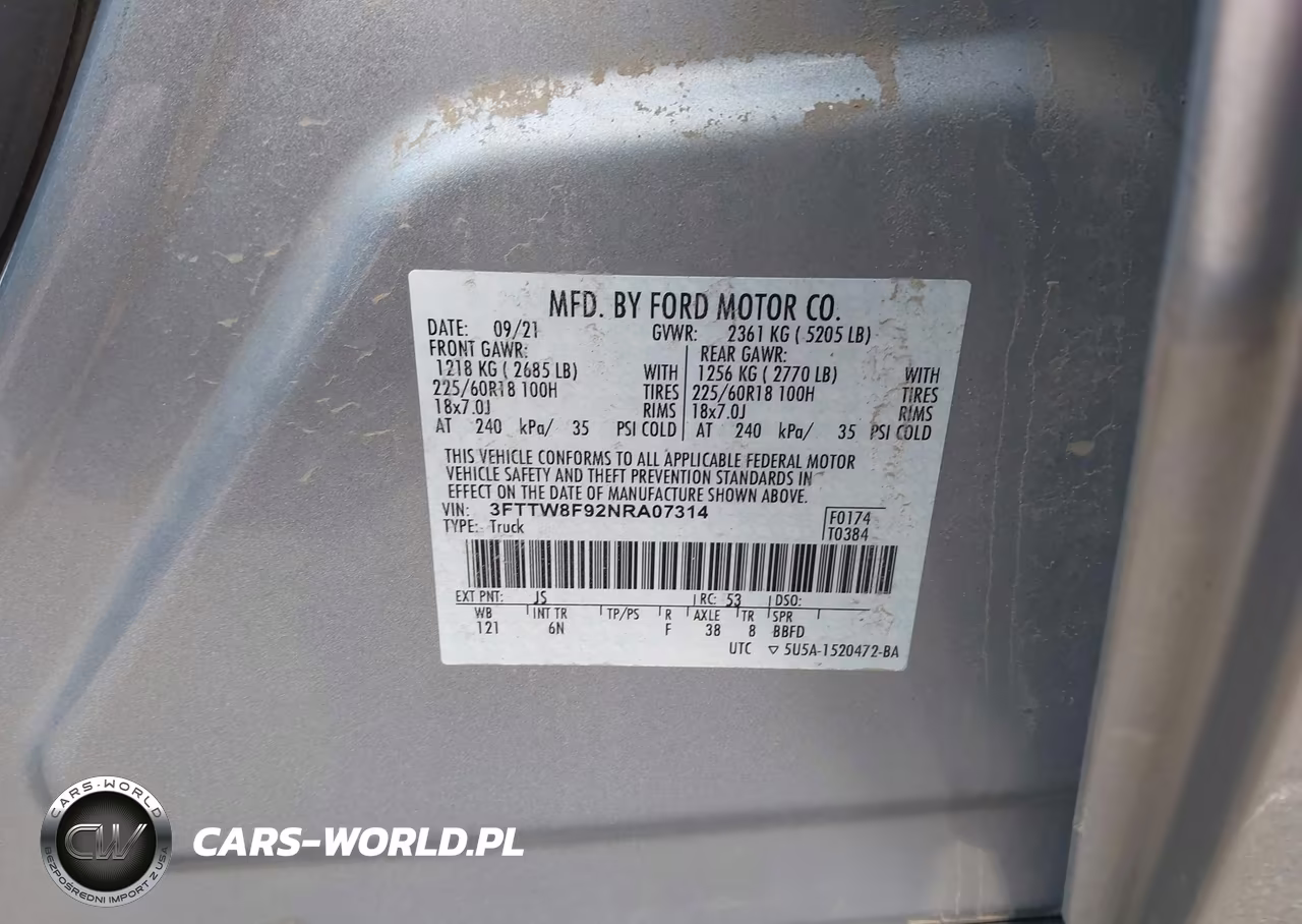 2022 Ford Maverick Lariat VIN:3FTTW8F92NRA07314 - 9