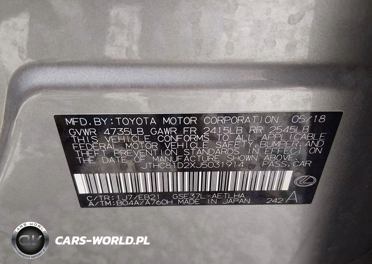 2018 Lexus Is 300 VIN:JTHC81D2XJ5031914 - 9