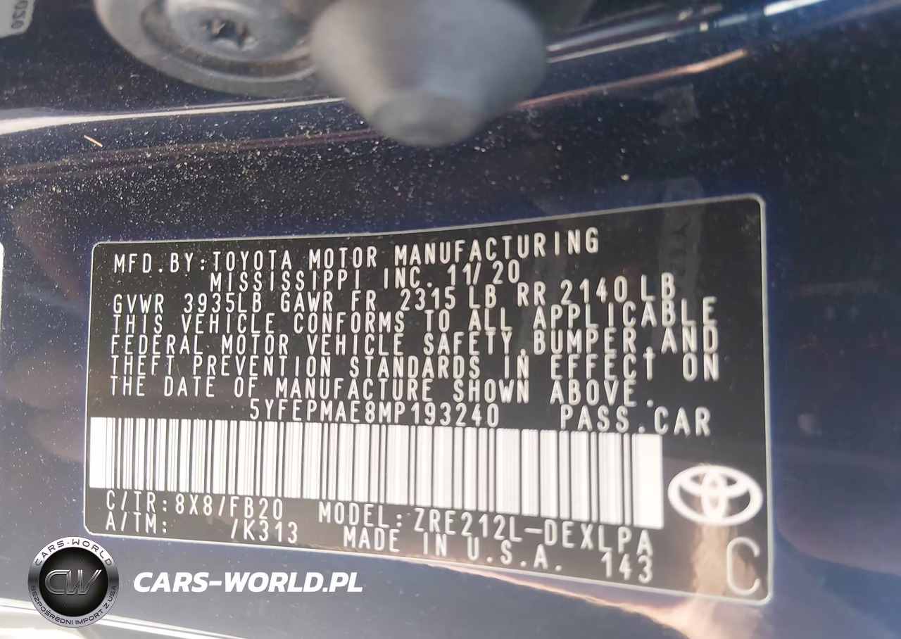 2021 Toyota Corolla Le VIN:5YFEPMAE8MP193240 - 9