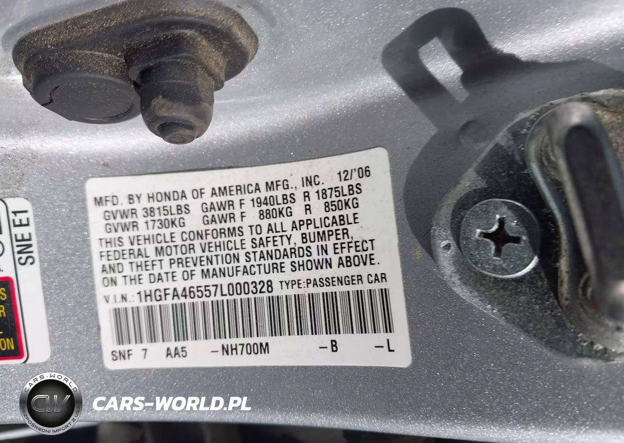 2007 Honda Civic Gx VIN:1HGFA46557L000328 - 9