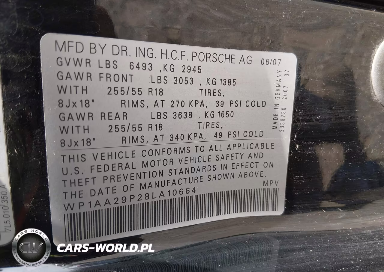 2008 Porsche Cayenne VIN:WP1AA29P28LA10664 - 9