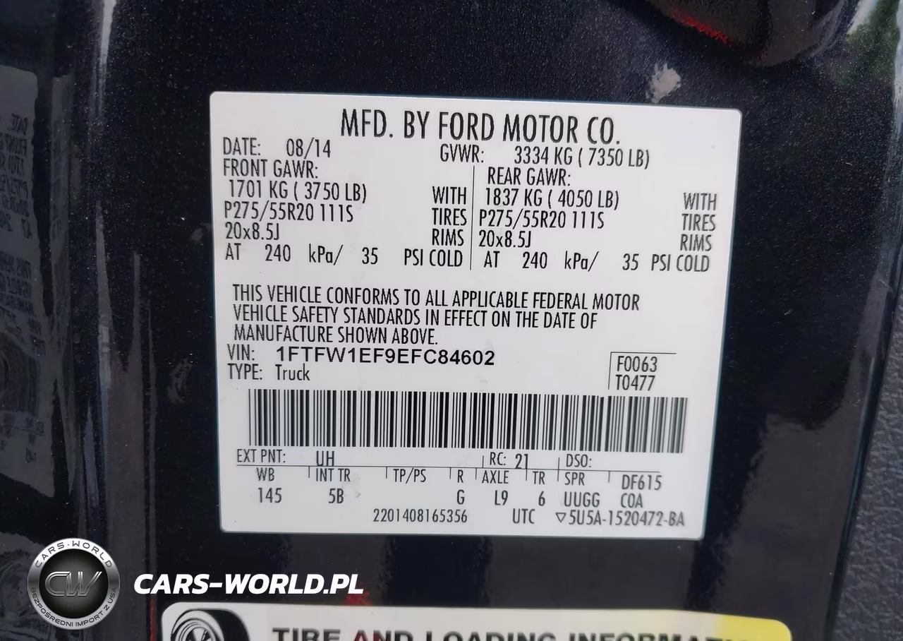 2014 Ford F-150 Fx4 VIN:1FTFW1EF9EFC84602 - 9