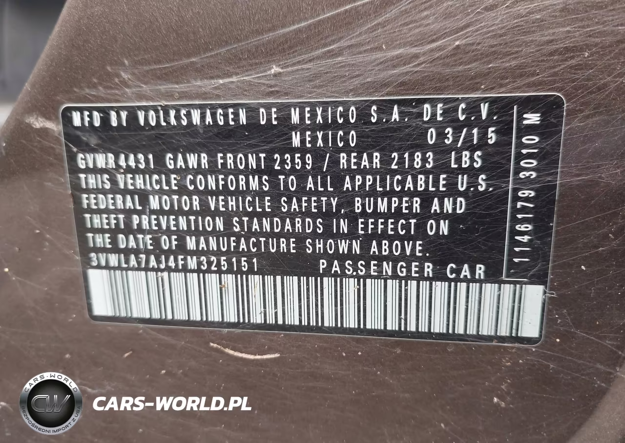 2015 Volkswagen Jetta 2.0L Tdi S VIN:3VWLA7AJ4FM325151 - 9