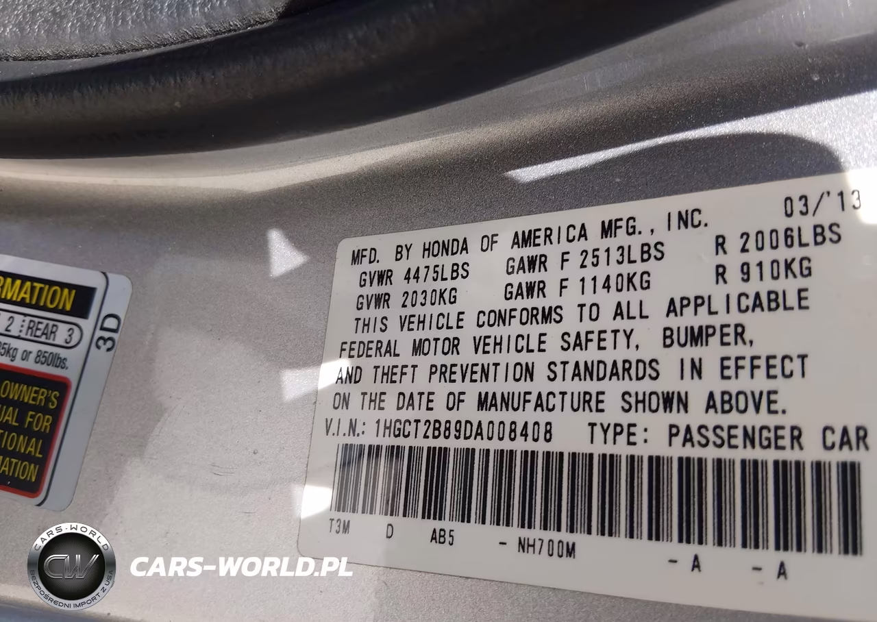 2013 Honda Accord Ex-L V-6 VIN:1HGCT2B89DA008408 - 9