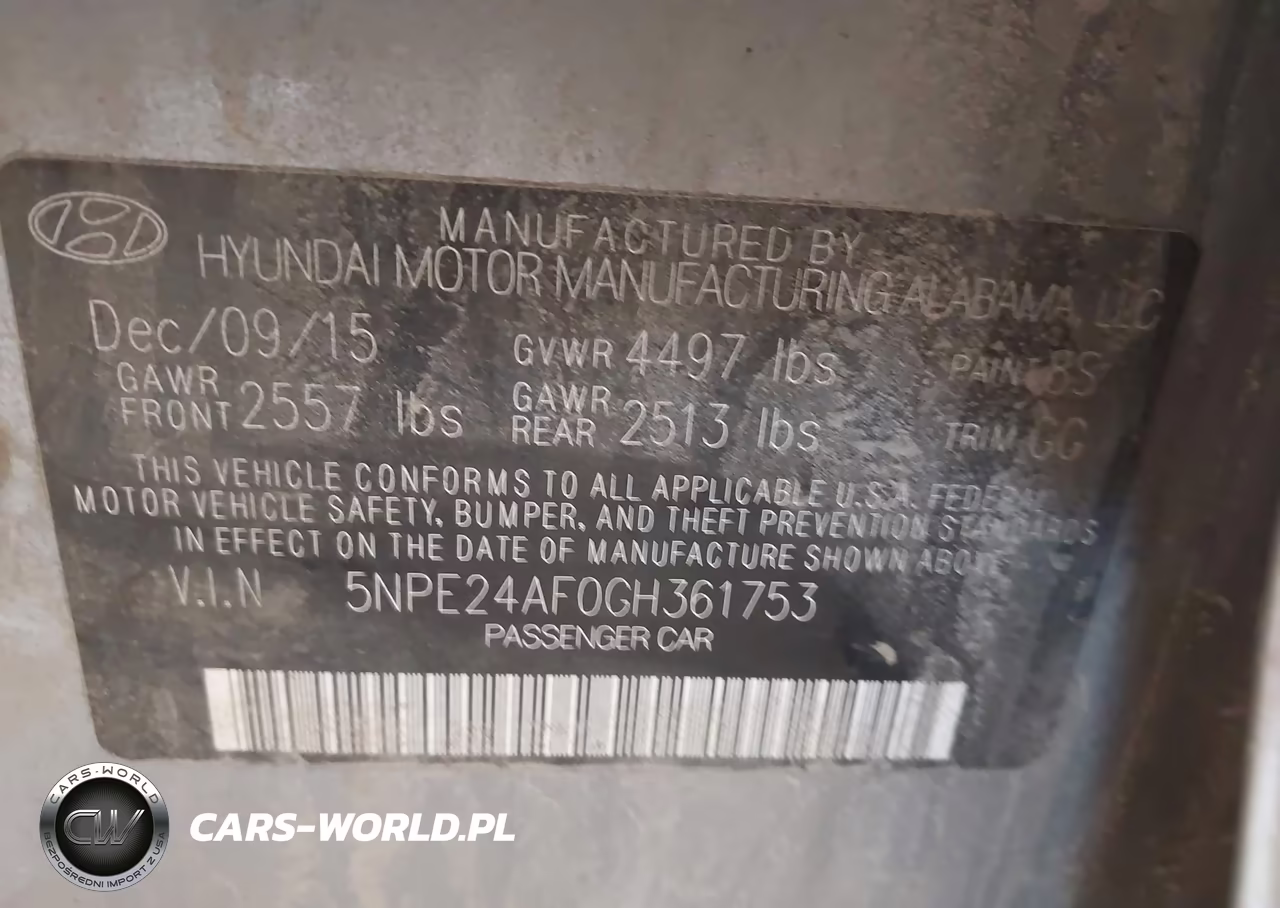 2016 Hyundai Sonata Se VIN:5NPE24AF0GH361753 - 9