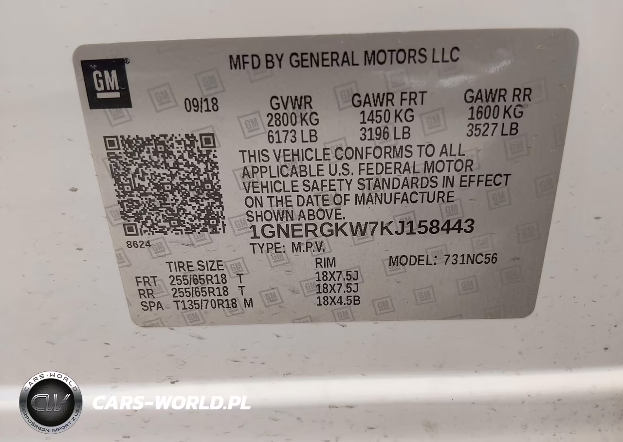 2019 Chevrolet Traverse 1Lt VIN:1GNERGKW7KJ158443 - 9