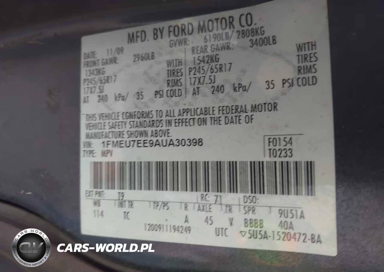 2010 Ford Explorer Eddie Bauer VIN:1FMEU7EE9AUA30398 - 9