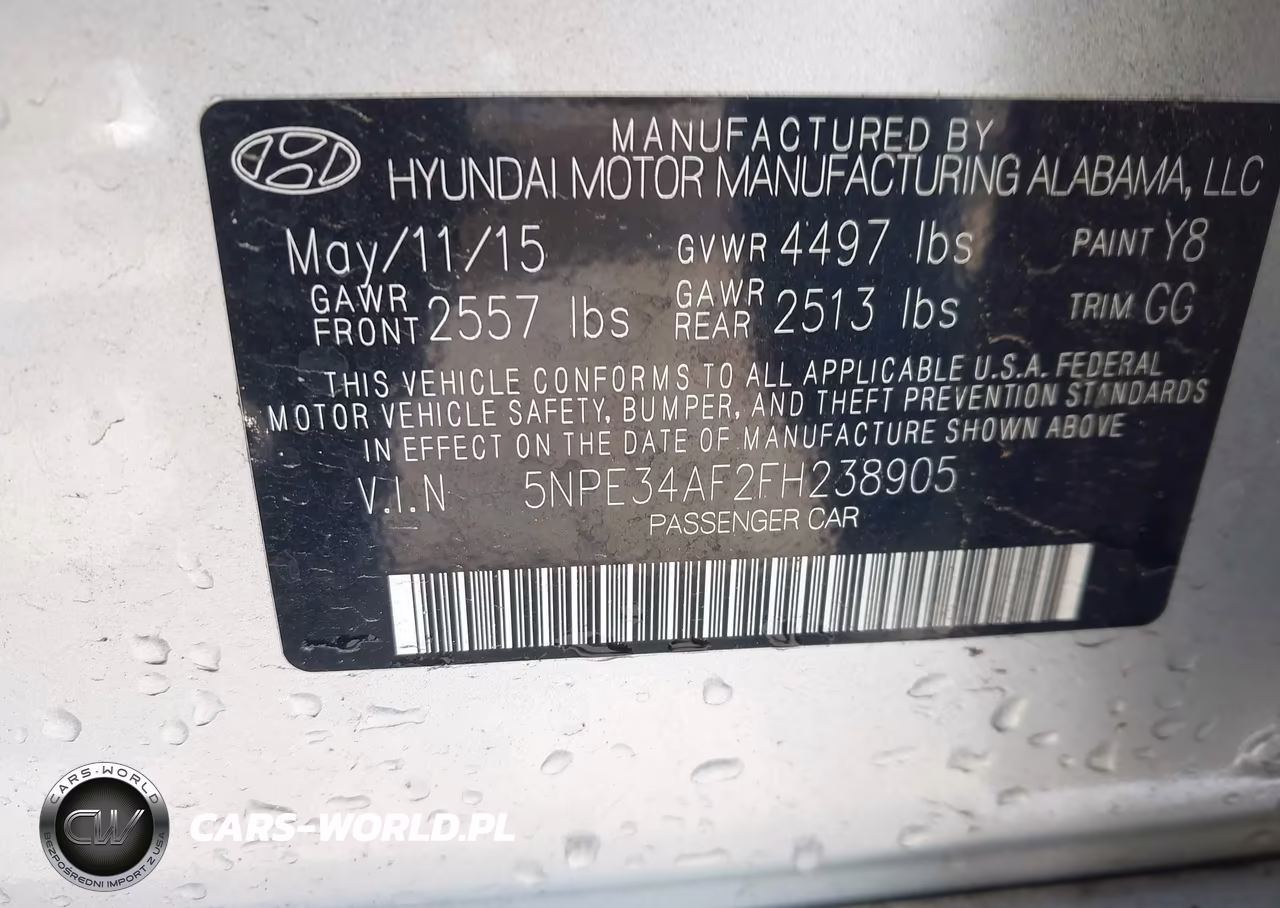 2015 Hyundai Sonata Sport VIN:5NPE34AF2FH238905 - 9