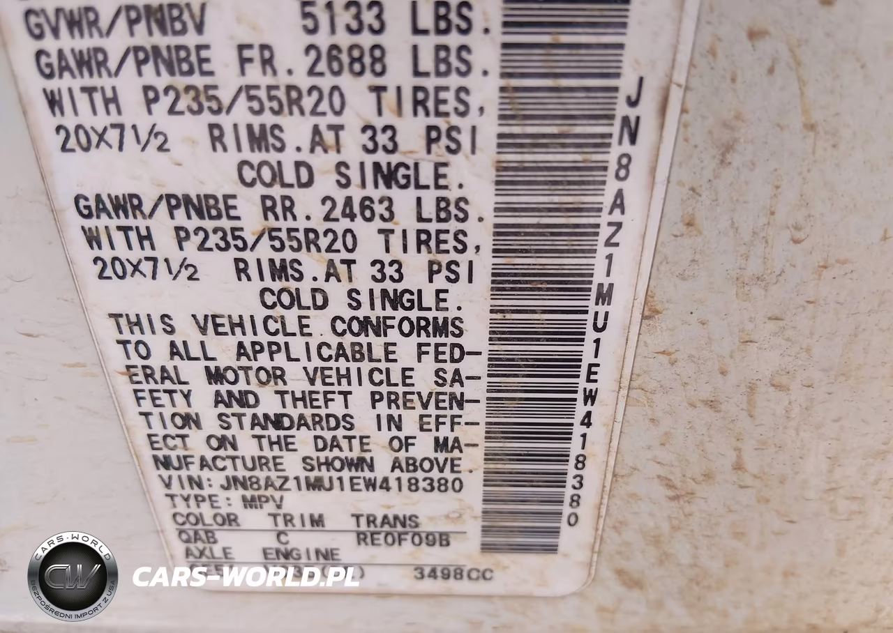2014 Nissan Murano Le VIN:JN8AZ1MU1EW418380 - 9