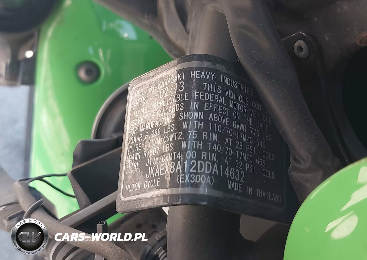 2013 Kawasaki Ex300 A VIN:JKAEX8A12DDA14632 - 10