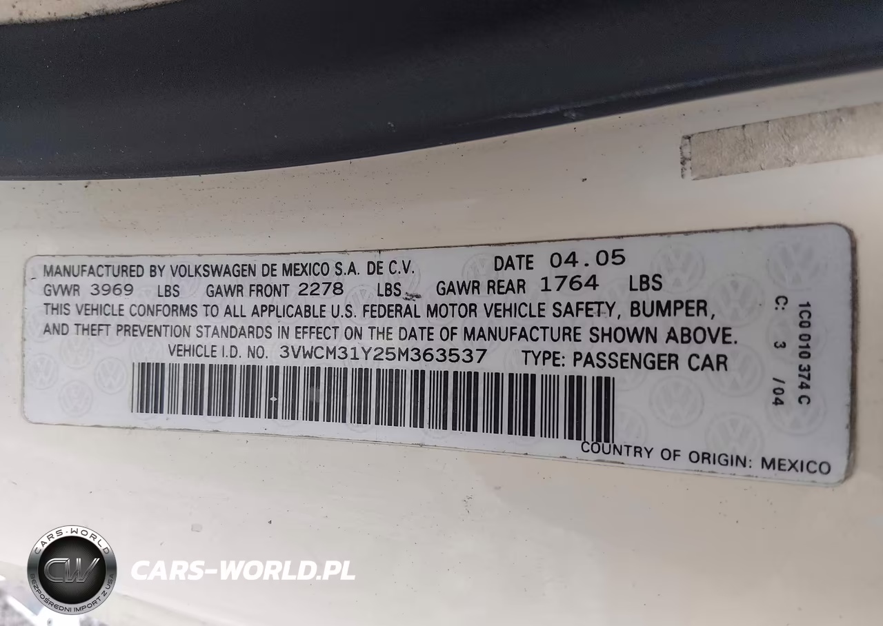 2005 Volkswagen New Beetle Gls VIN:3VWCM31Y25M363537 - 9