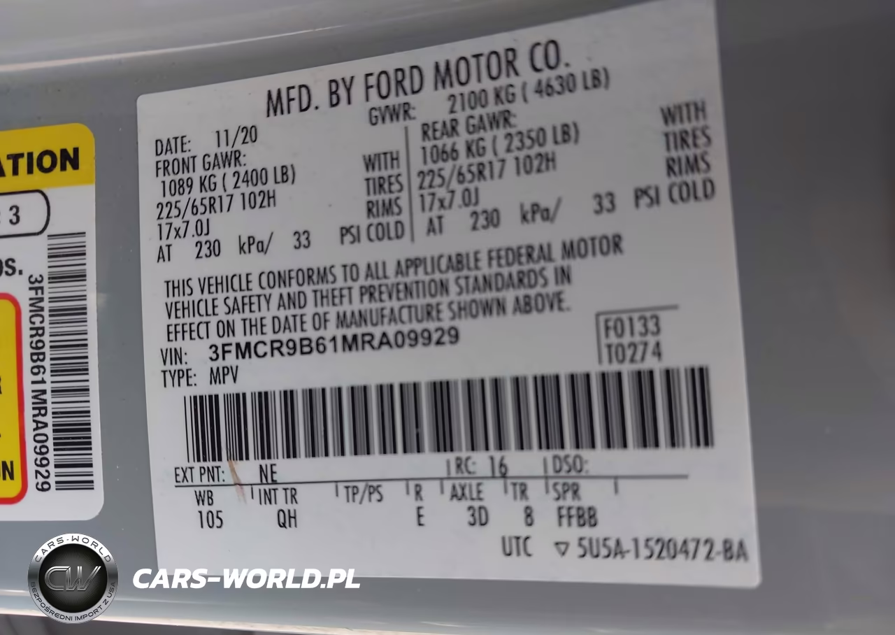 2021 Ford Bronco Sport Big Bend VIN:3FMCR9B61MRA09929 - 9