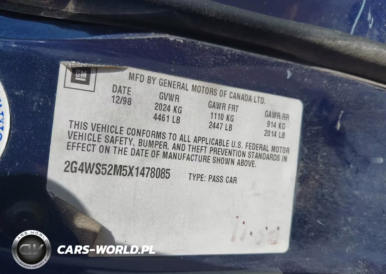 1999 Buick Century Custom VIN:2G4WS52M5X1478085 - 9