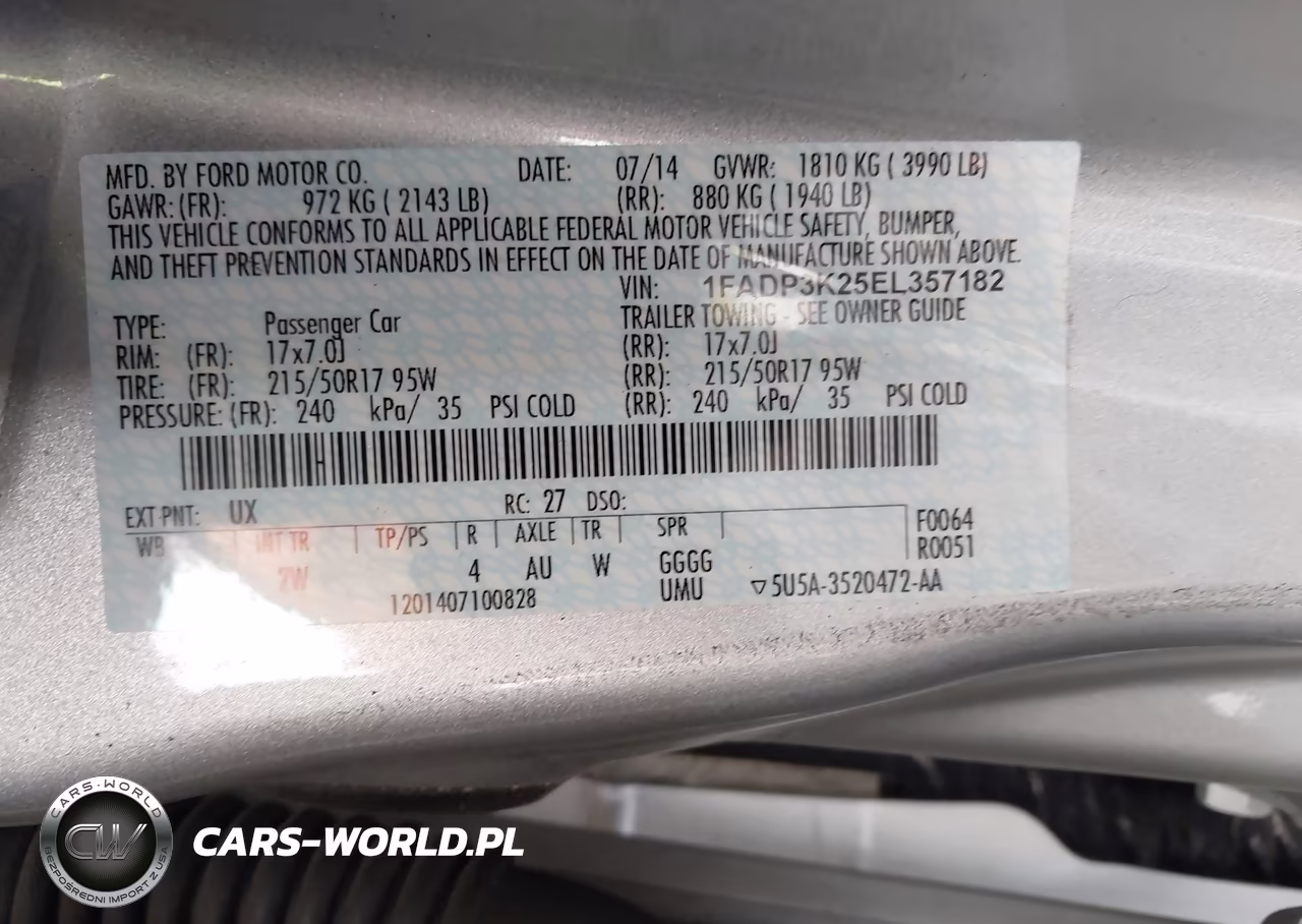 2014 Ford Focus Se VIN:1FADP3K25EL357182 - 9