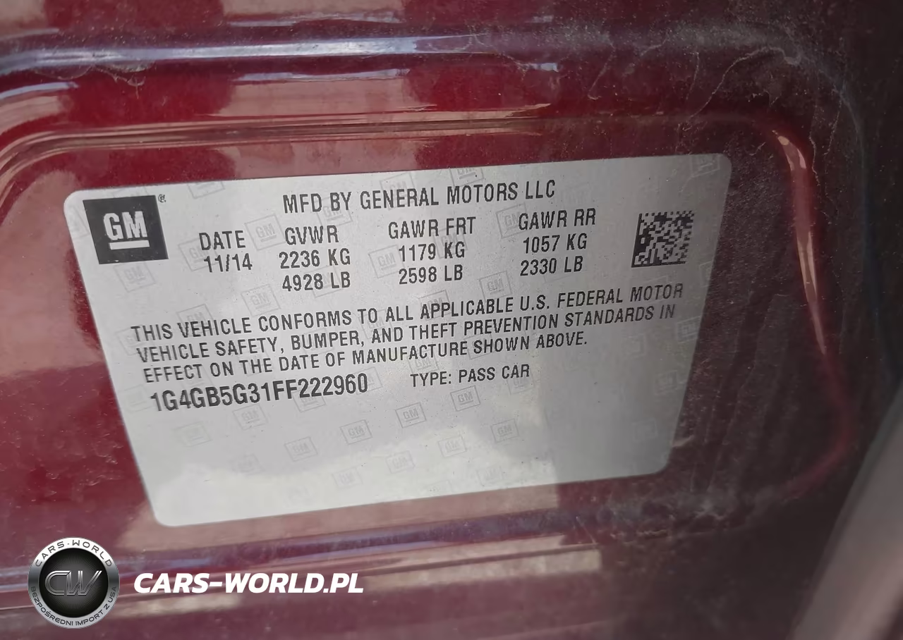 2015 Buick Lacrosse Leather VIN:1G4GB5G31FF222960 - 9
