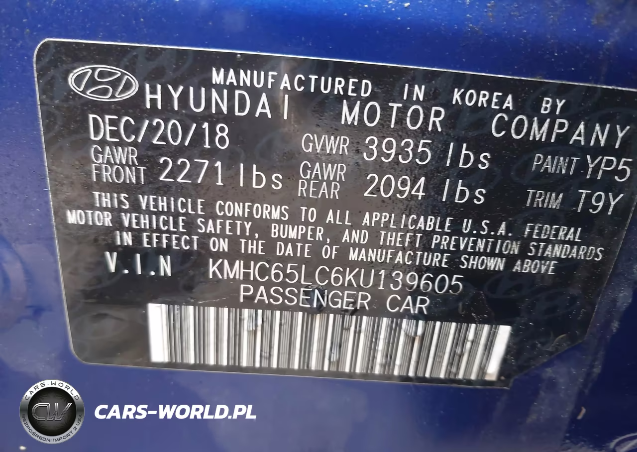2019 Hyundai Ioniq Hybrid Blue VIN:KMHC65LC6KU139605 - 9