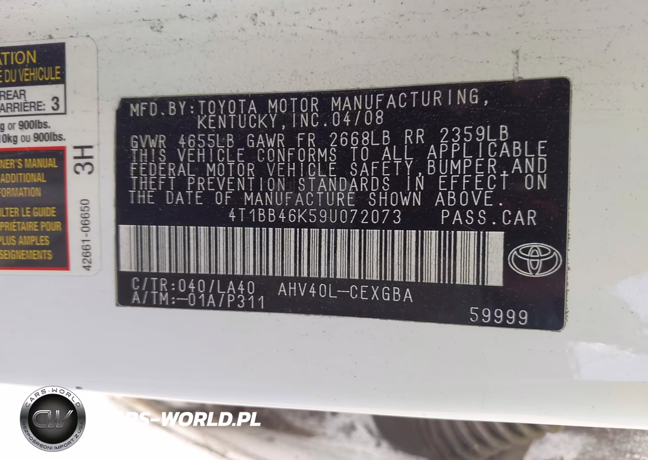 2009 Toyota Camry Hybrid VIN:4T1BB46K59U072073 - 9