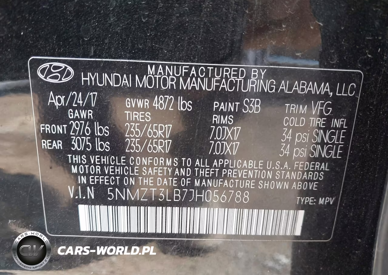 2018 Hyundai Santa Fe Sport 2.4L VIN:5NMZT3LB7JH056788 - 9