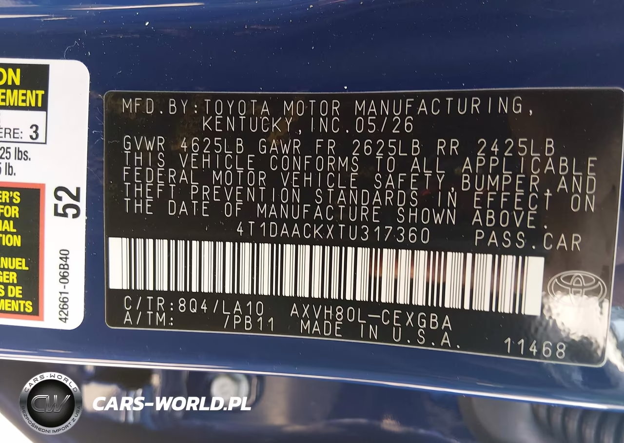 2026 Toyota Camry Xle VIN:4T1DAACKXTU317360 - 9