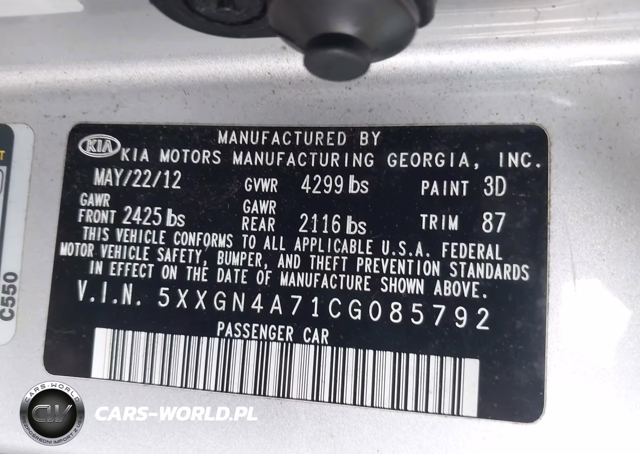 2012 Kia Optima Ex VIN:5XXGN4A71CG085792 - 9