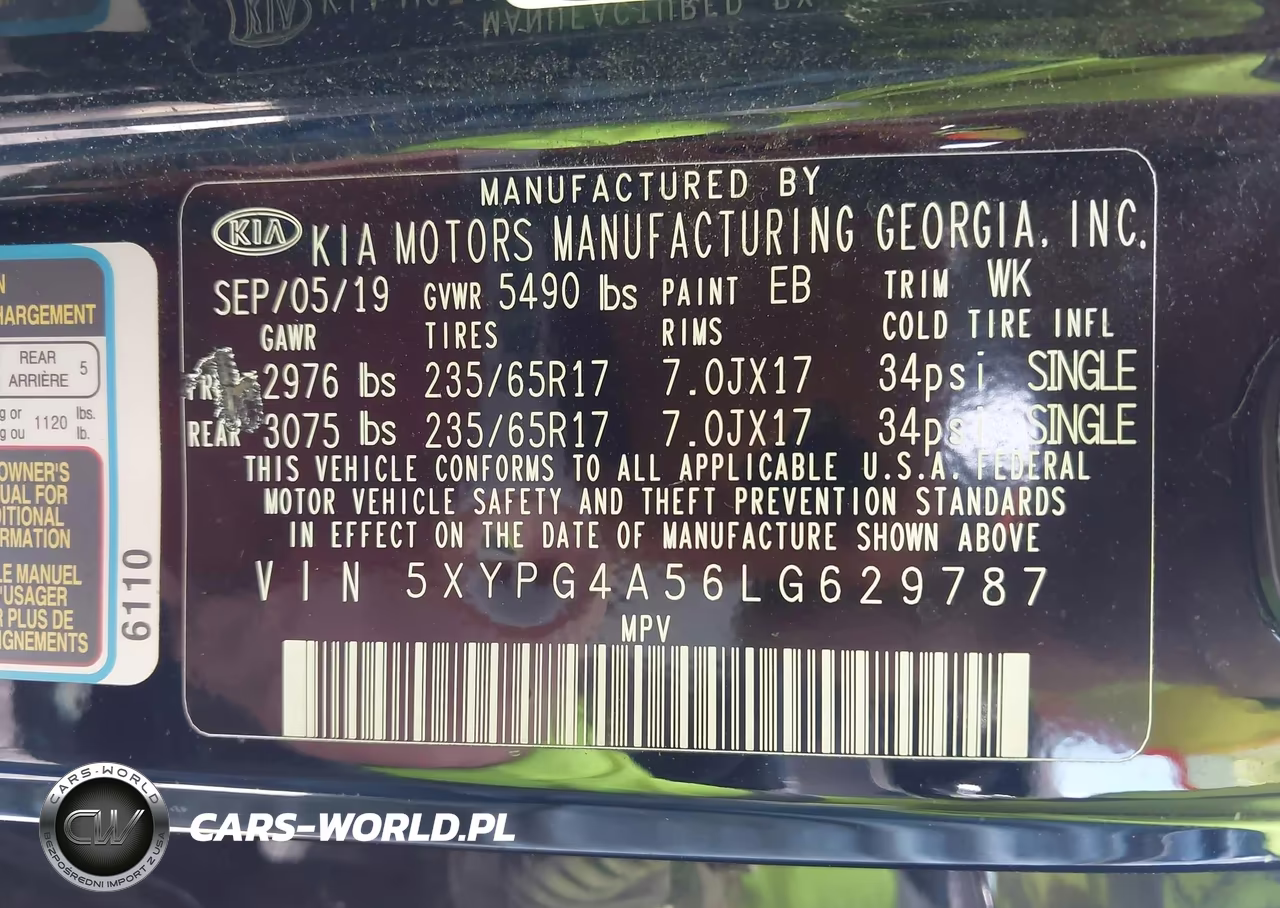 2020 Kia Sorento 3.3L Lx VIN:5XYPG4A56LG629787 - 9