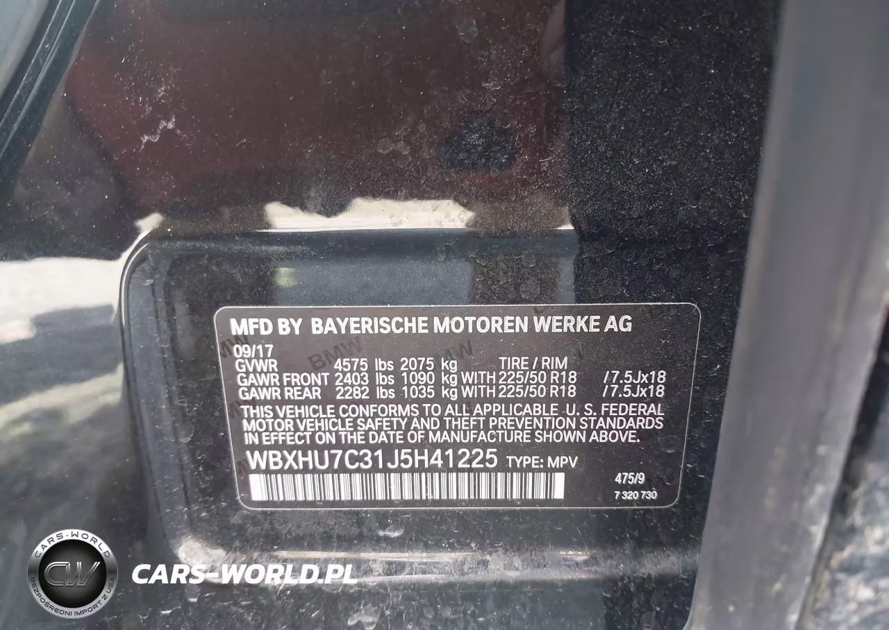 2018 BMW X1 Sdrive28I VIN:WBXHU7C31J5H41225 - 9