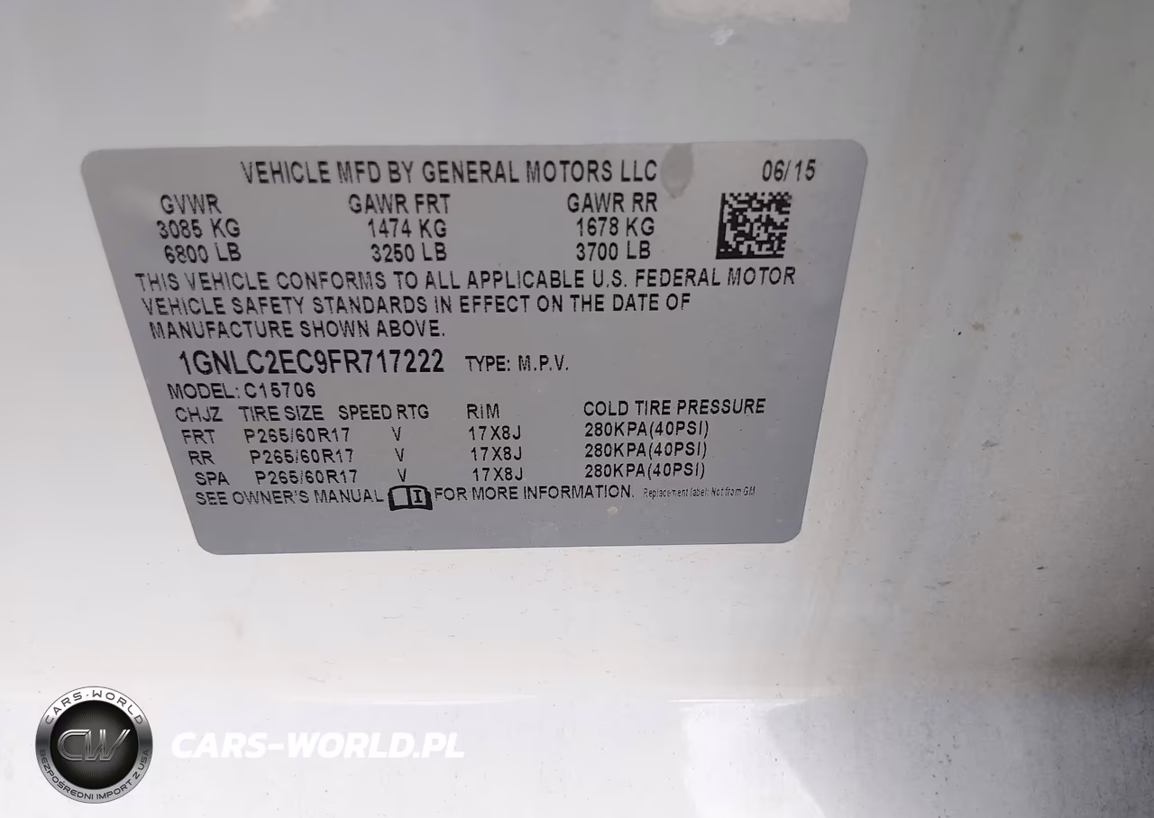 2015 Chevrolet Tahoe Commercial VIN:1GNLC2EC9FR717222 - 9