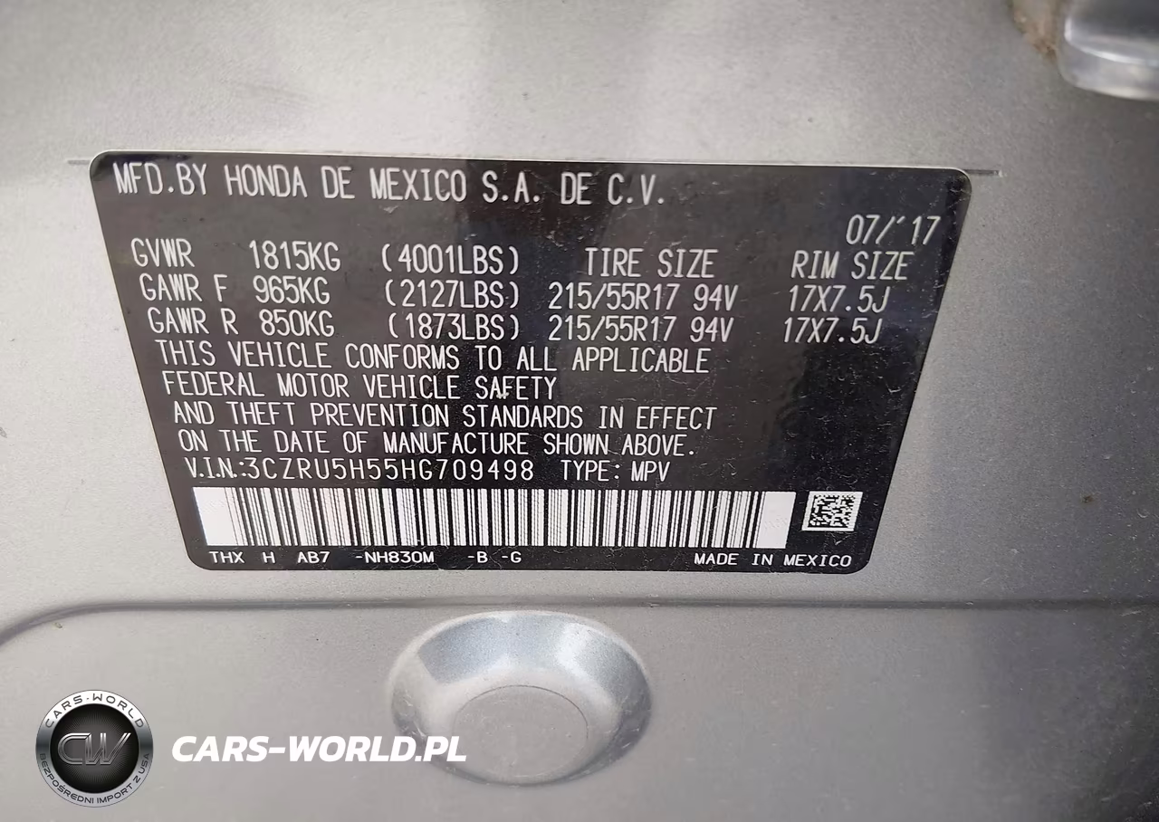 2017 Honda Hr-V Ex VIN:3CZRU5H55HG709498 - 9